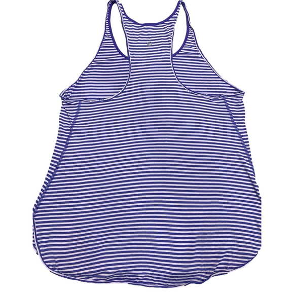 Lululemon what the sport Silver Stripe Iris Flower Pretty Purple singlet sz8🍋 - Picture 5 of 7